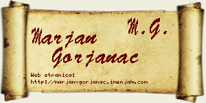 Marjan Gorjanac vizit kartica